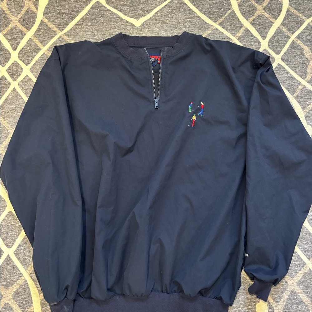 Navy Pullover with Embroidered Golf Logo